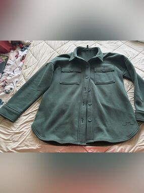 Lazypants Ladies Green Fleece Shacket